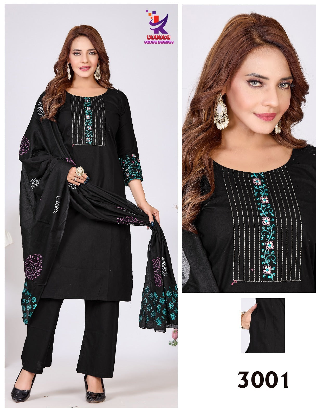 Different Look Mlm Kalash Lifestyle Dhabu Readymade Cotton Pant Suits Exporter India