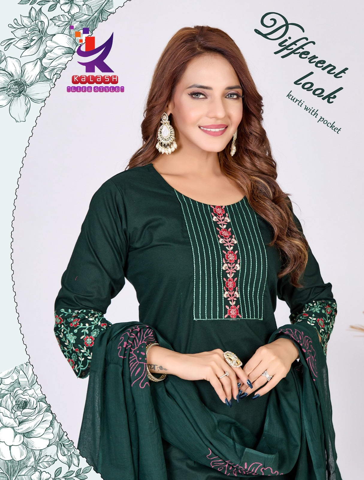 Different Look Mlm Kalash Lifestyle Dhabu Readymade Cotton Pant Suits Exporter India