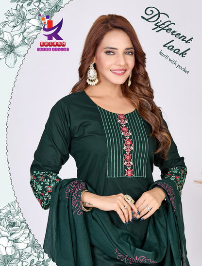 Different Look Mlm Kalash Lifestyle Dhabu Readymade Cotton Pant Suits Exporter India