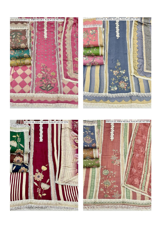 Digital 0304 Siara Viscose Muslin Salwar Suits Exporter Ahmedabad