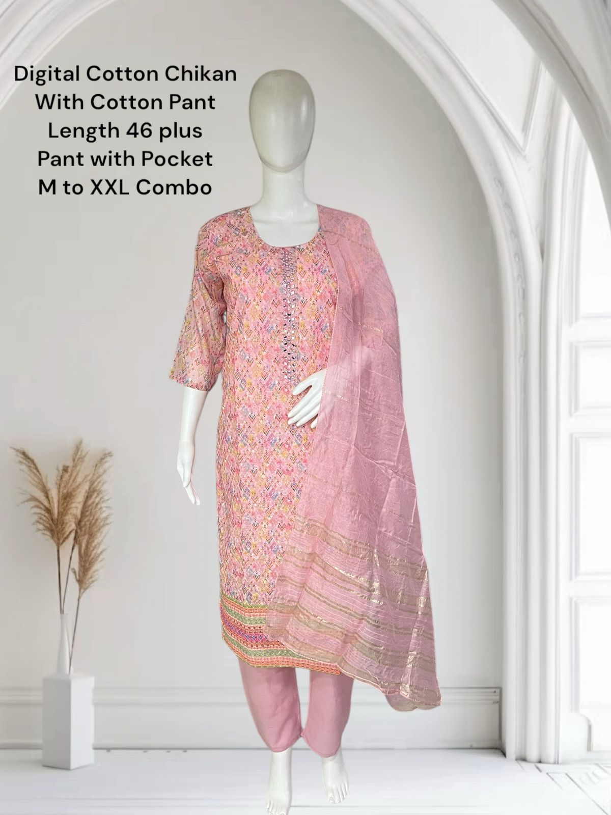 Digital Chikan 0105 Ayg Cotton Readymade Pant Style Suits Supplier Gujarat