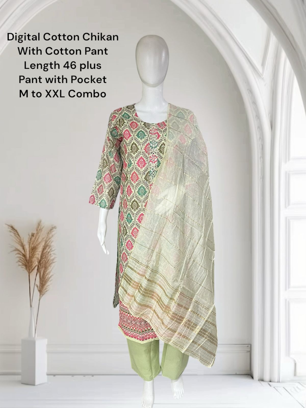 Digital Chikan 0105 Ayg Cotton Readymade Pant Style Suits Supplier Gujarat