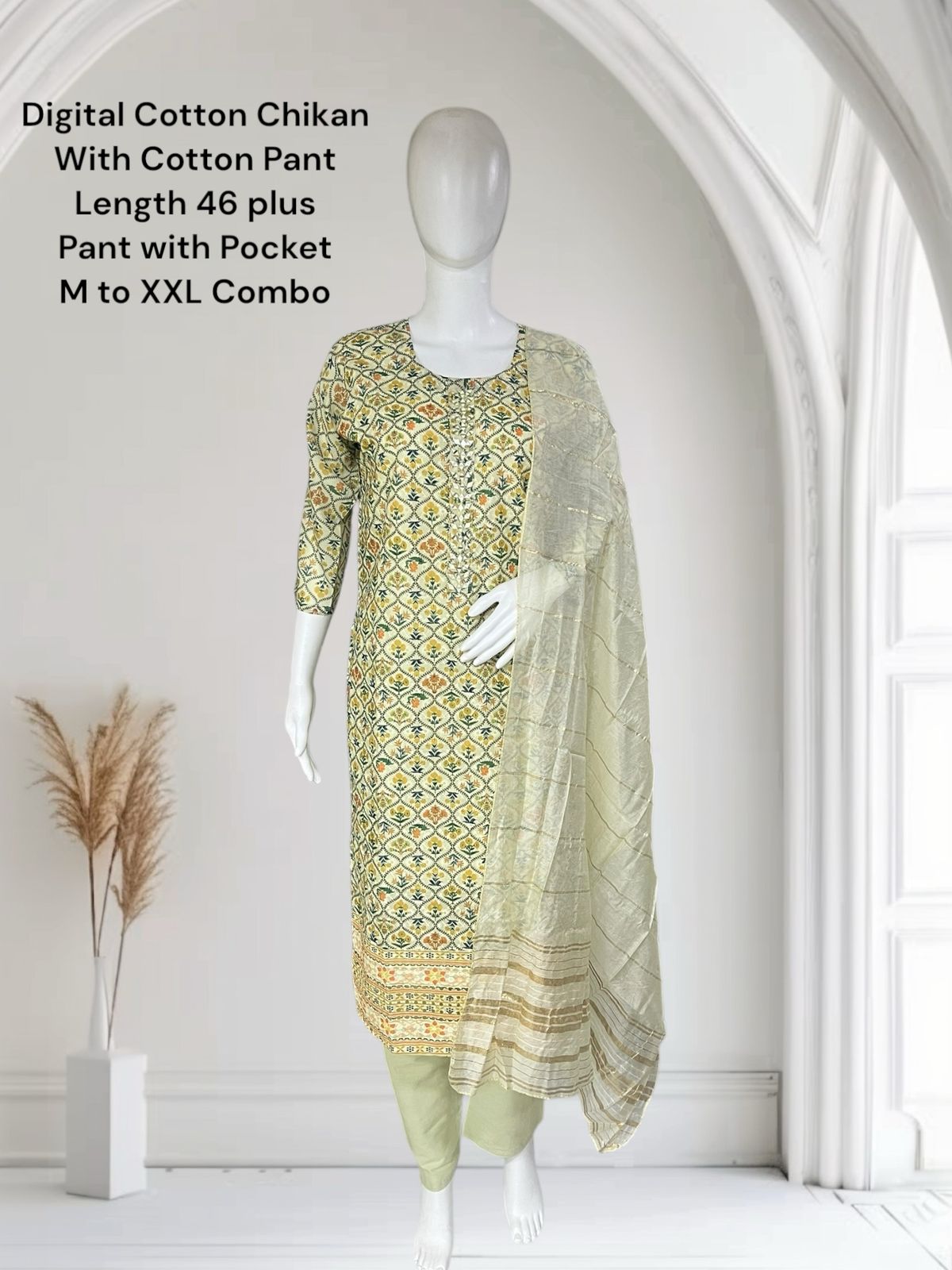 Digital Chikan 0105 Ayg Cotton Readymade Pant Style Suits Supplier Gujarat