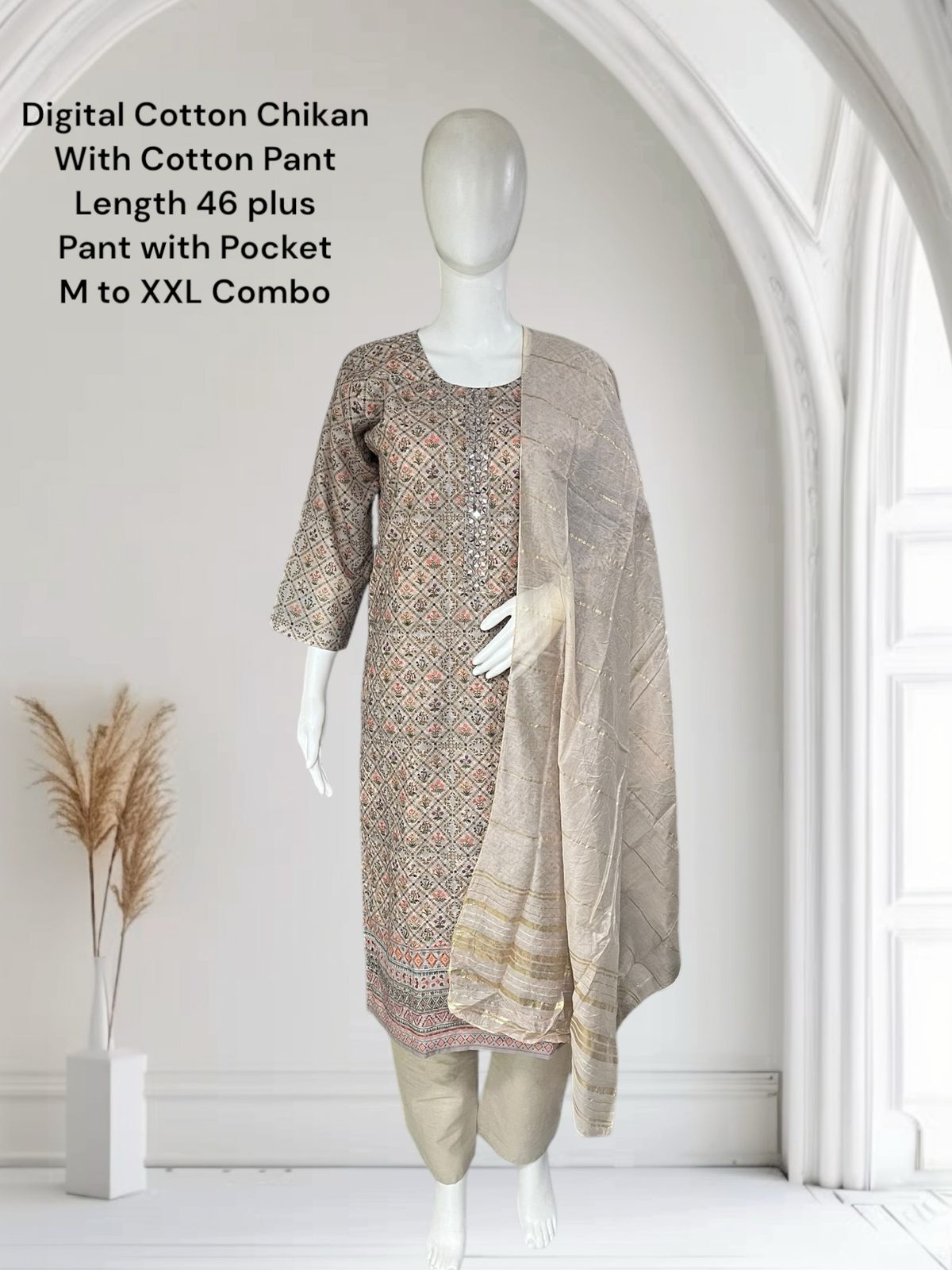 Digital Chikan 0105 Ayg Cotton Readymade Pant Style Suits Supplier Gujarat