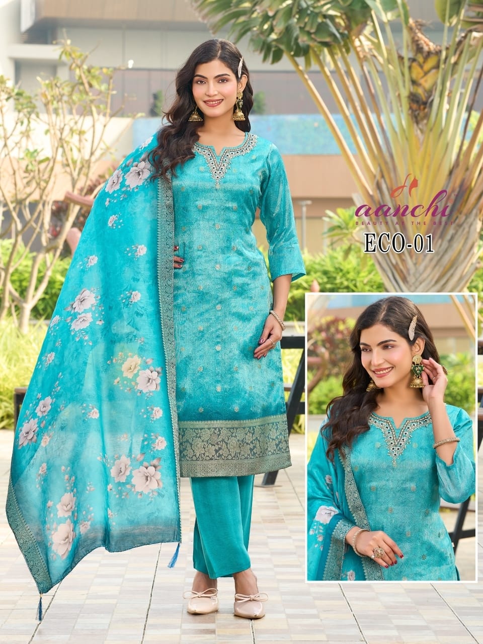 Digital Print 020226 Aanchi Cosmos Readymade Pant Style Suits Wholesale Price