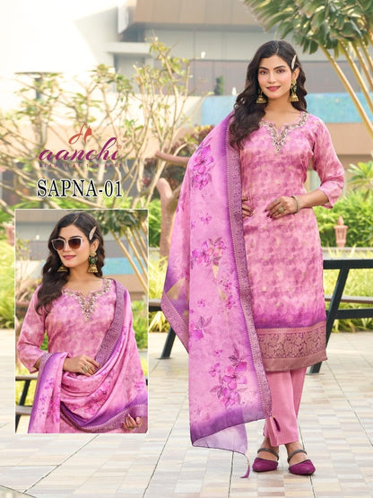 Digital Print 020226 Aanchi Cosmos Readymade Pant Style Suits Wholesale Price