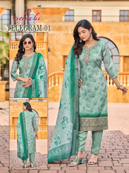 Digital Print 020226 Aanchi Cosmos Readymade Pant Style Suits Wholesale Price
