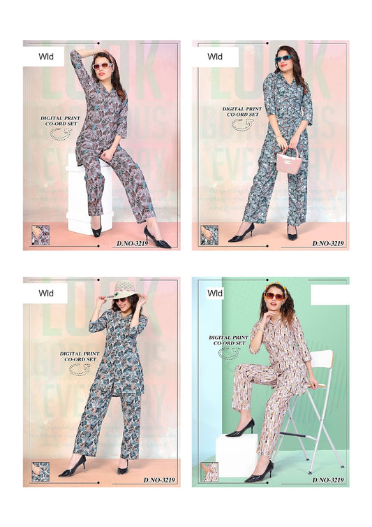 Digital Print 0204 Wld Rayon Co Ord Set Wholesale Price
