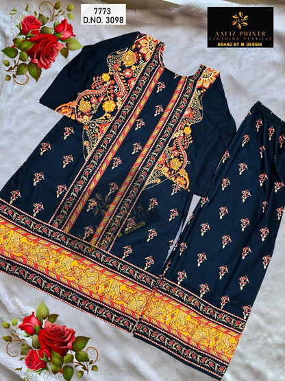 Digital Print 0407 Aaliz Prints Lawn Co Ord Set Supplier Gujarat