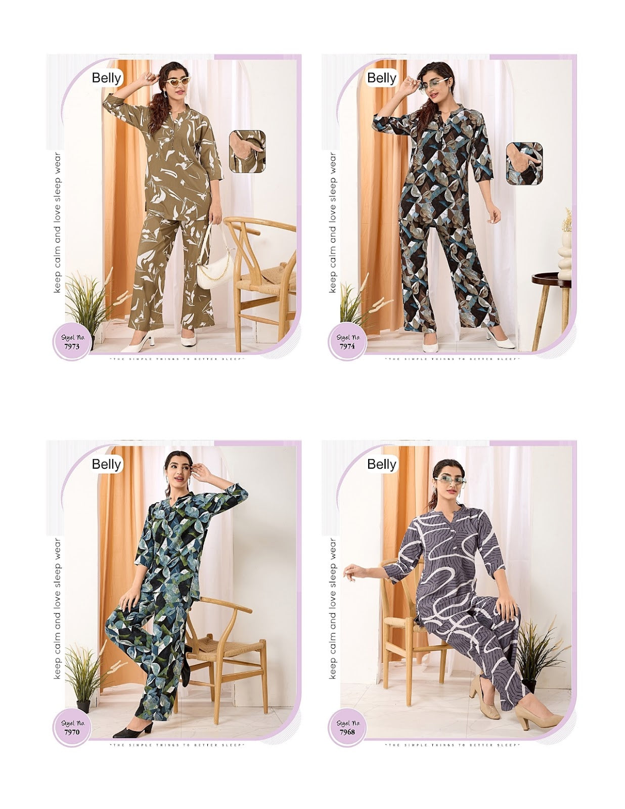 Digital Print 0506 Belly Reyon Co Ord Set Wholesaler Gujarat