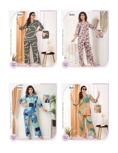 Digital Print 0506 Belly Reyon Co Ord Set Wholesaler Gujarat