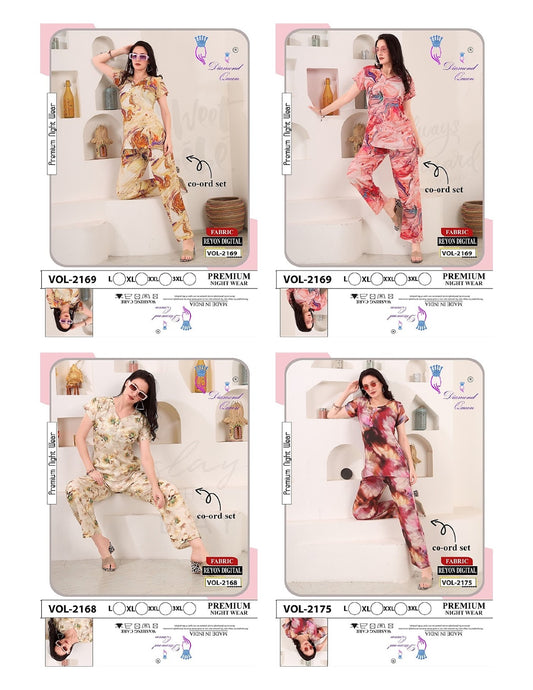 Digital Print 141025 Diamond Queen Reyon Co Ord Set Supplier Gujarat
