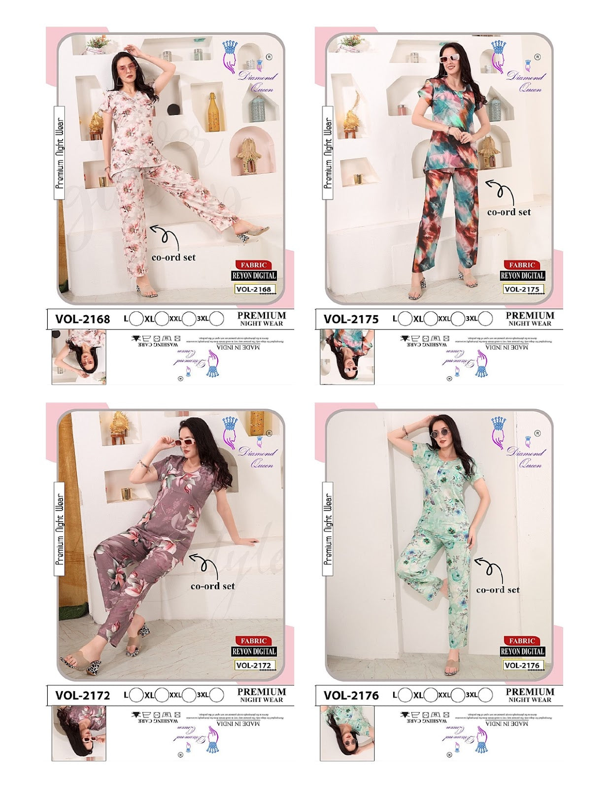 Digital Print 141025 Diamond Queen Reyon Co Ord Set Supplier Gujarat