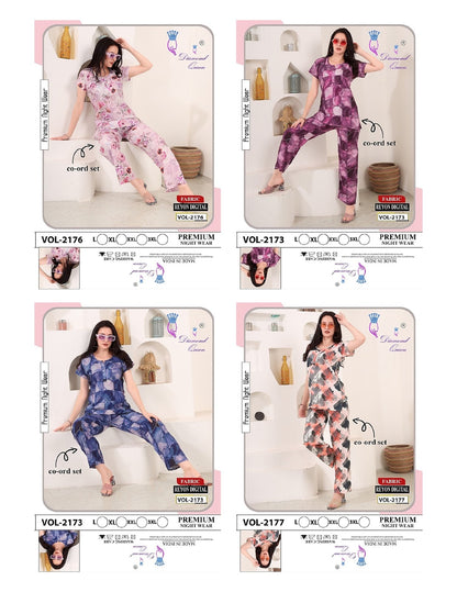 Digital Print 141025 Diamond Queen Reyon Co Ord Set Supplier Gujarat