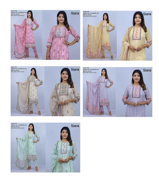 Digital Print 18 Siara Chanderi Silk Readymade Pant Style Suits Wholesaler India