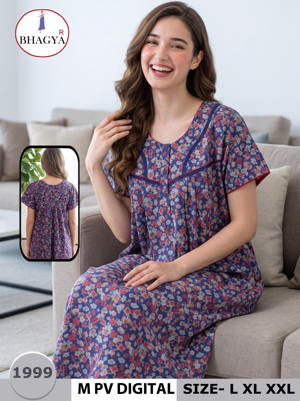Digital Print Bhagya Night Gowns Exporter