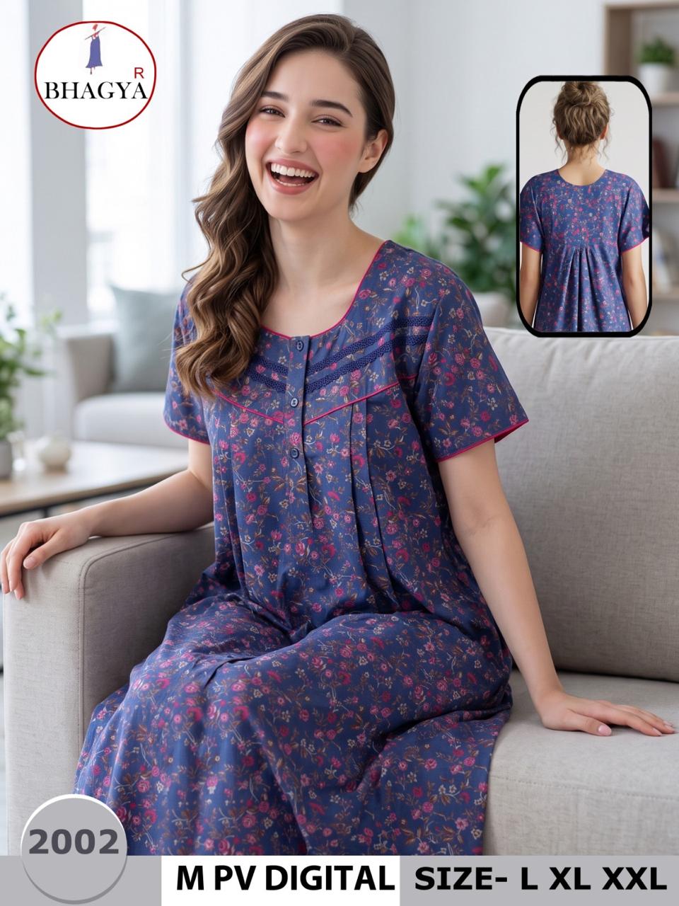 Digital Print Bhagya Night Gowns Exporter
