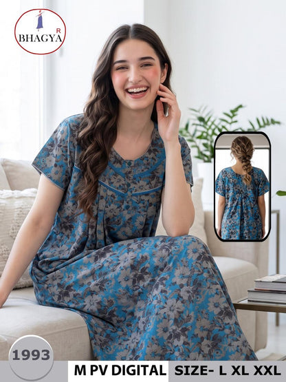 Digital Print Bhagya Night Gowns Exporter