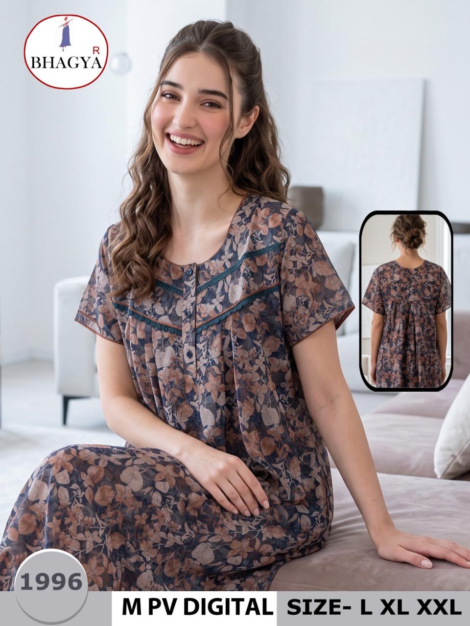 Digital Print Bhagya Night Gowns Exporter