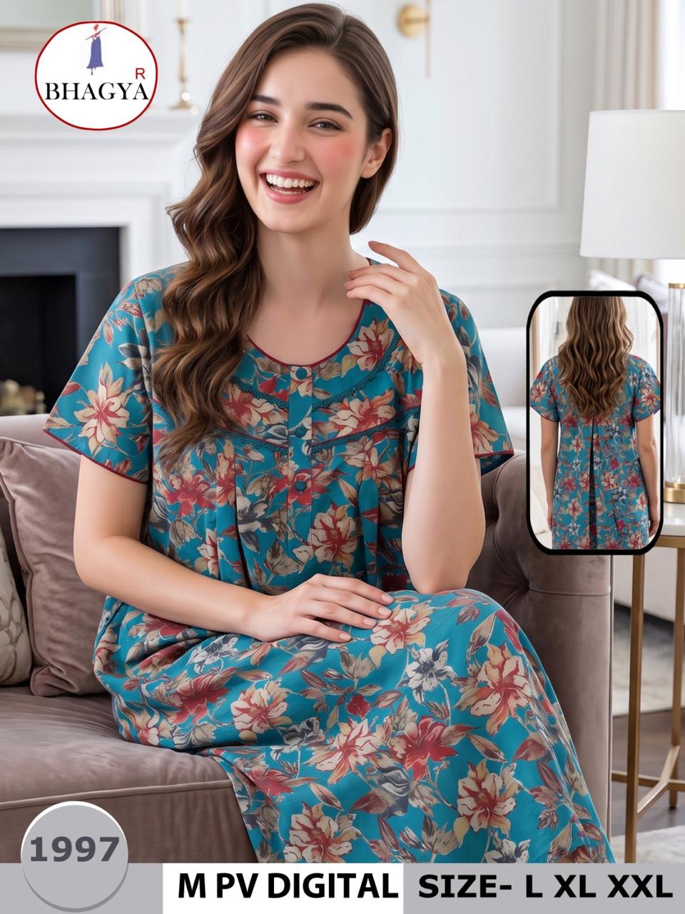 Digital Print Bhagya Night Gowns Exporter