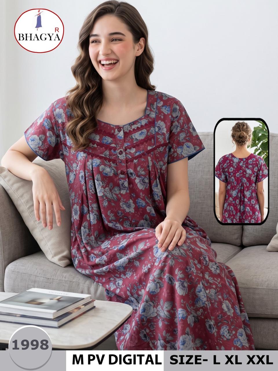 Digital Print Bhagya Night Gowns Exporter