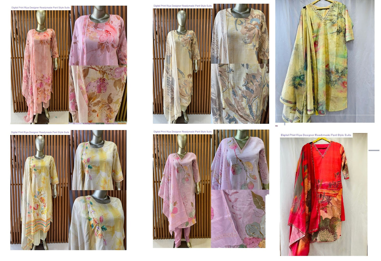 Digital Print Riya Designer Cotton Readymade Pant Style Suits Wholesale