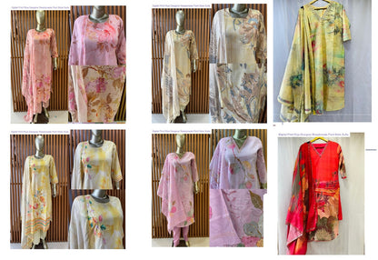 Digital Print Riya Designer Cotton Readymade Pant Style Suits Wholesale