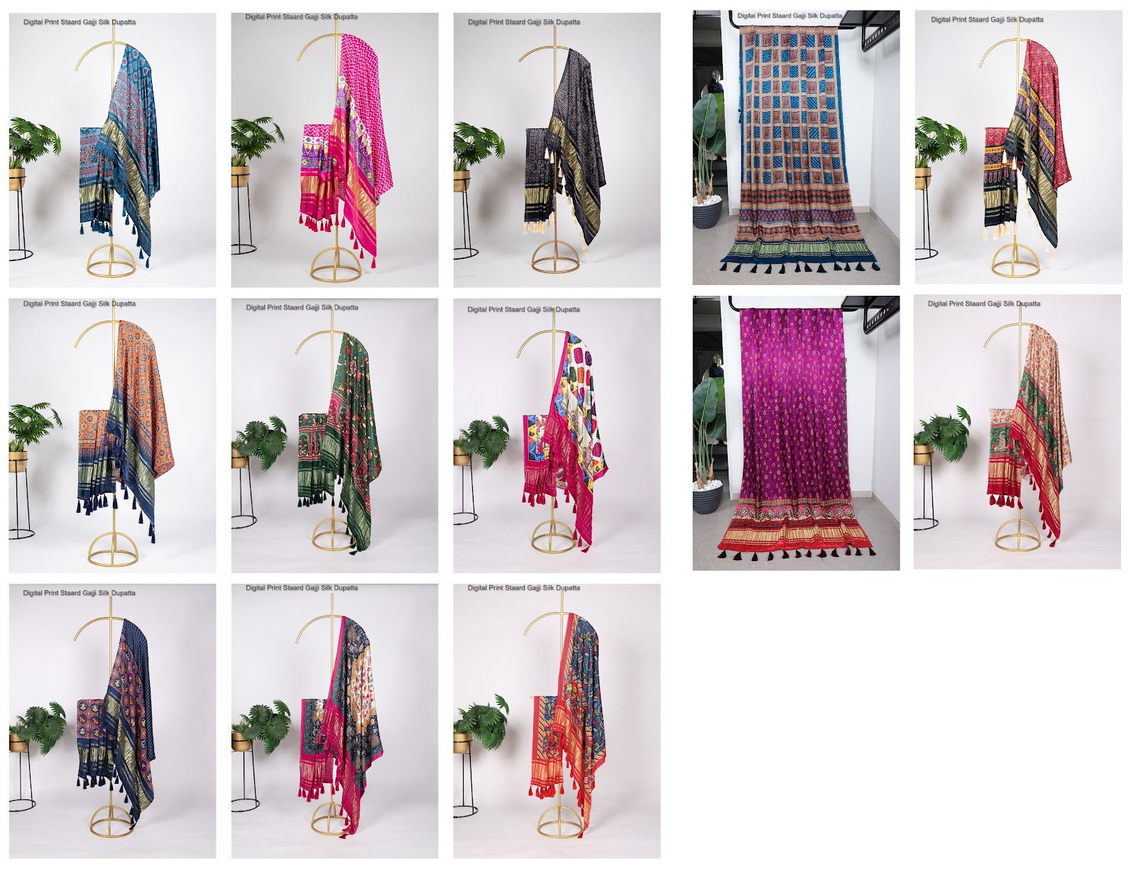 Digital Print Staard Gaji Silk Dupatta Manufacturer Gujarat