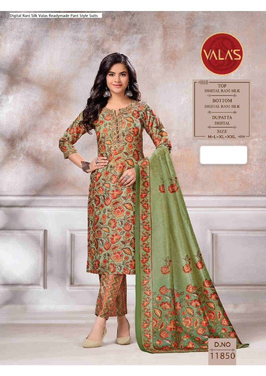 Digital Rani Silk Valas Readymade Pant Style Suits Exporter India