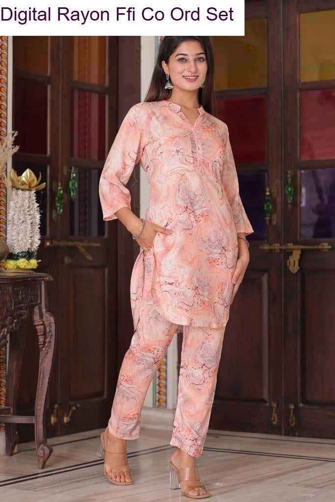 Digital Rayon Ffi Heavy Rayon Co Ord Set Wholesaler Ahmedabad