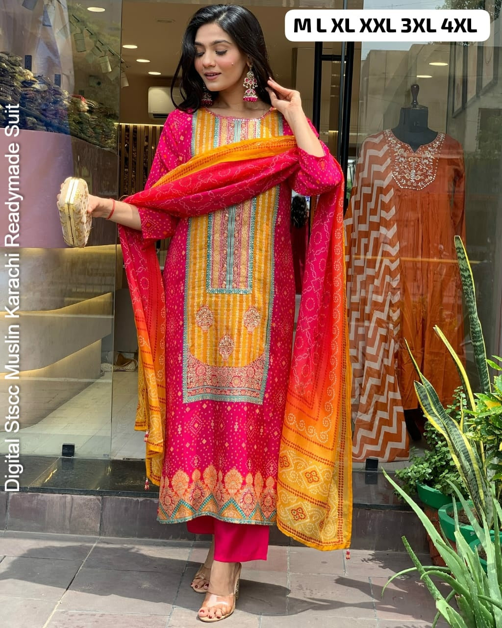 Digital Stscc Pure Muslin Karachi Readymade Suits Wholesaler