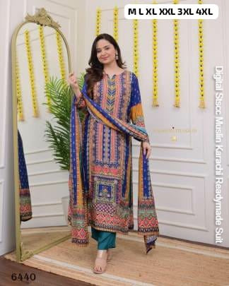 Digital Stscc Pure Muslin Karachi Readymade Suits Wholesaler