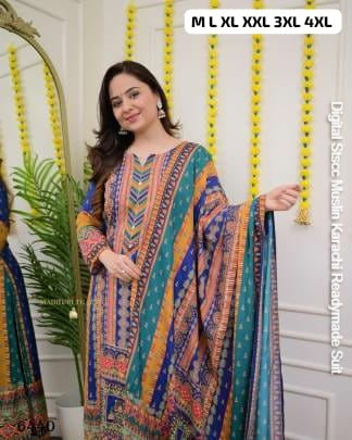 Digital Stscc Pure Muslin Karachi Readymade Suits Wholesaler