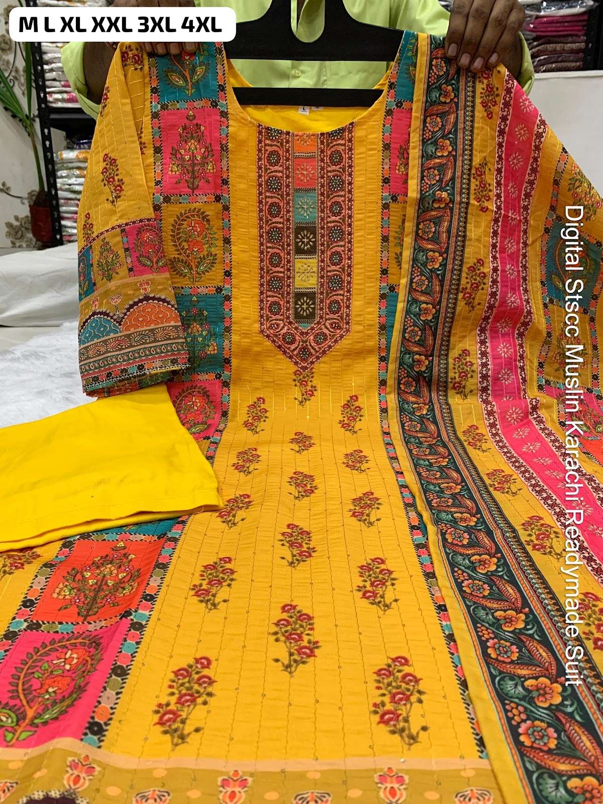 Digital Stscc Pure Muslin Karachi Readymade Suits Wholesaler