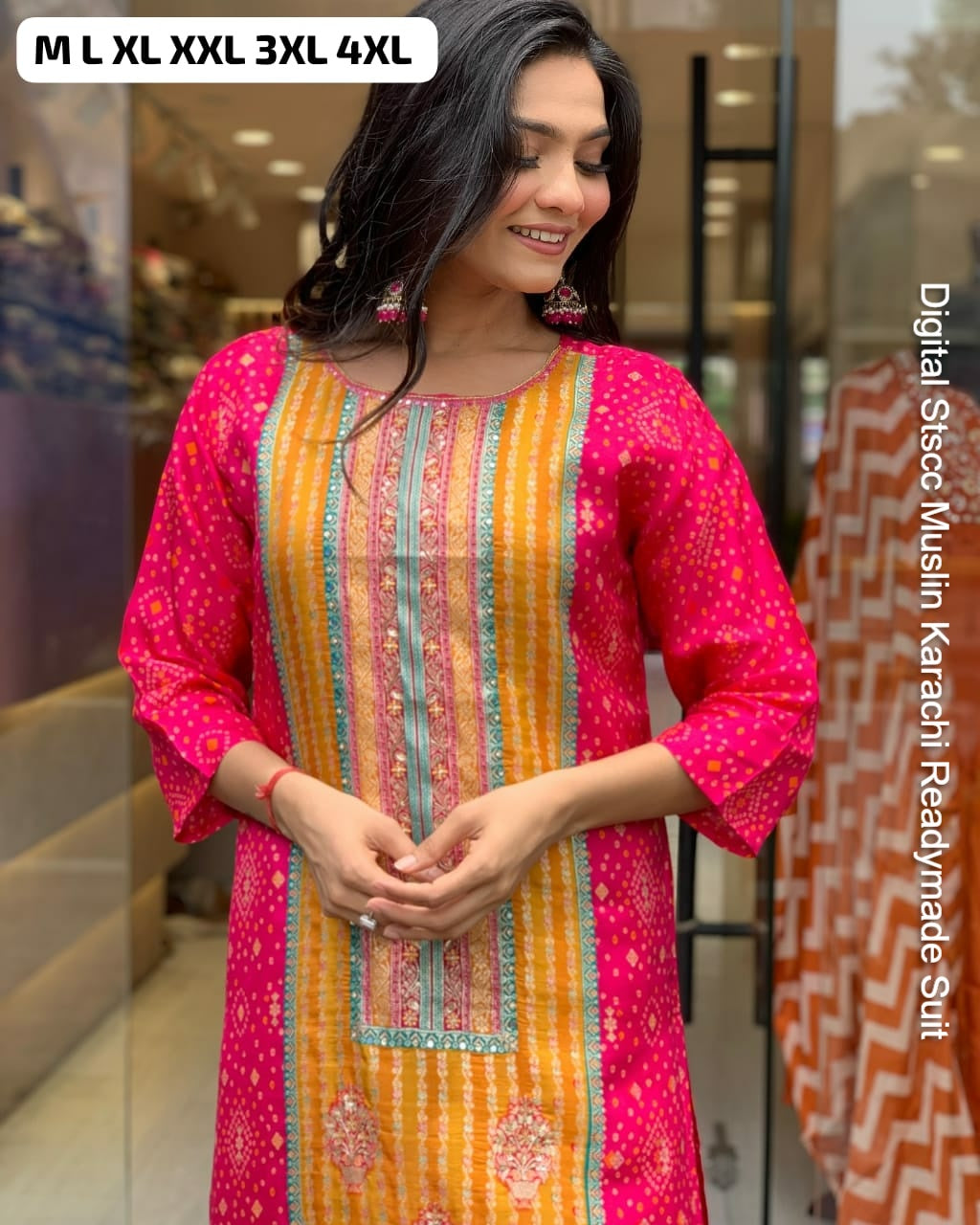 Digital Stscc Pure Muslin Karachi Readymade Suits Wholesaler