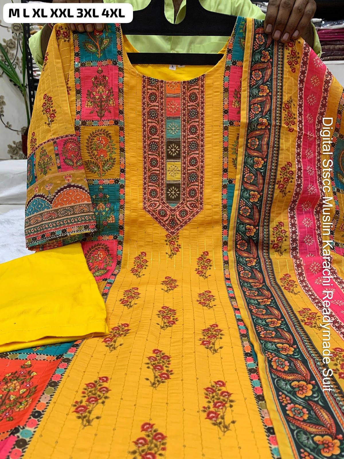 Digital Stscc Pure Muslin Karachi Readymade Suits Wholesaler