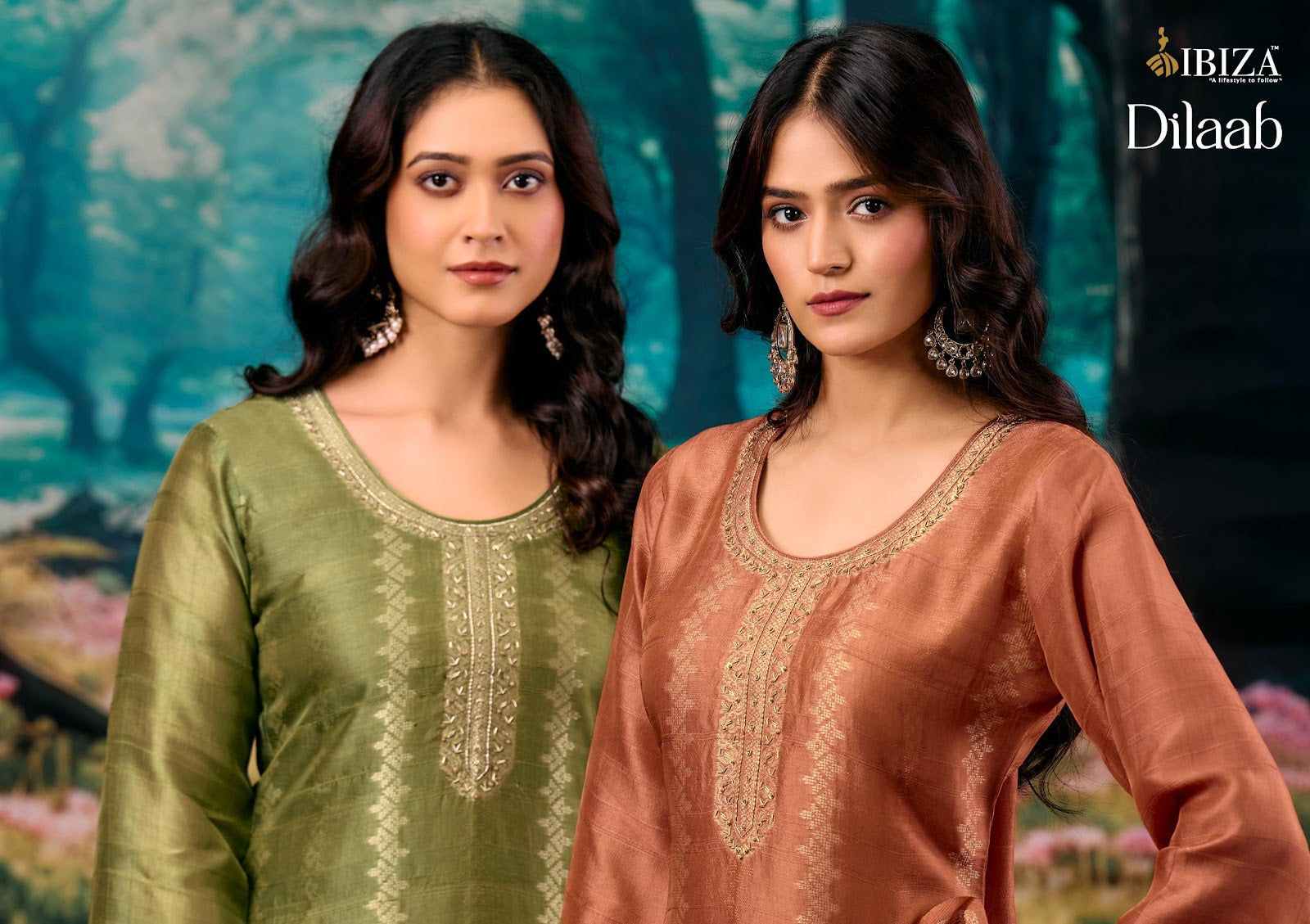 Dilaab Ibiza Silk Jacquard Pant Style Suits Exporter