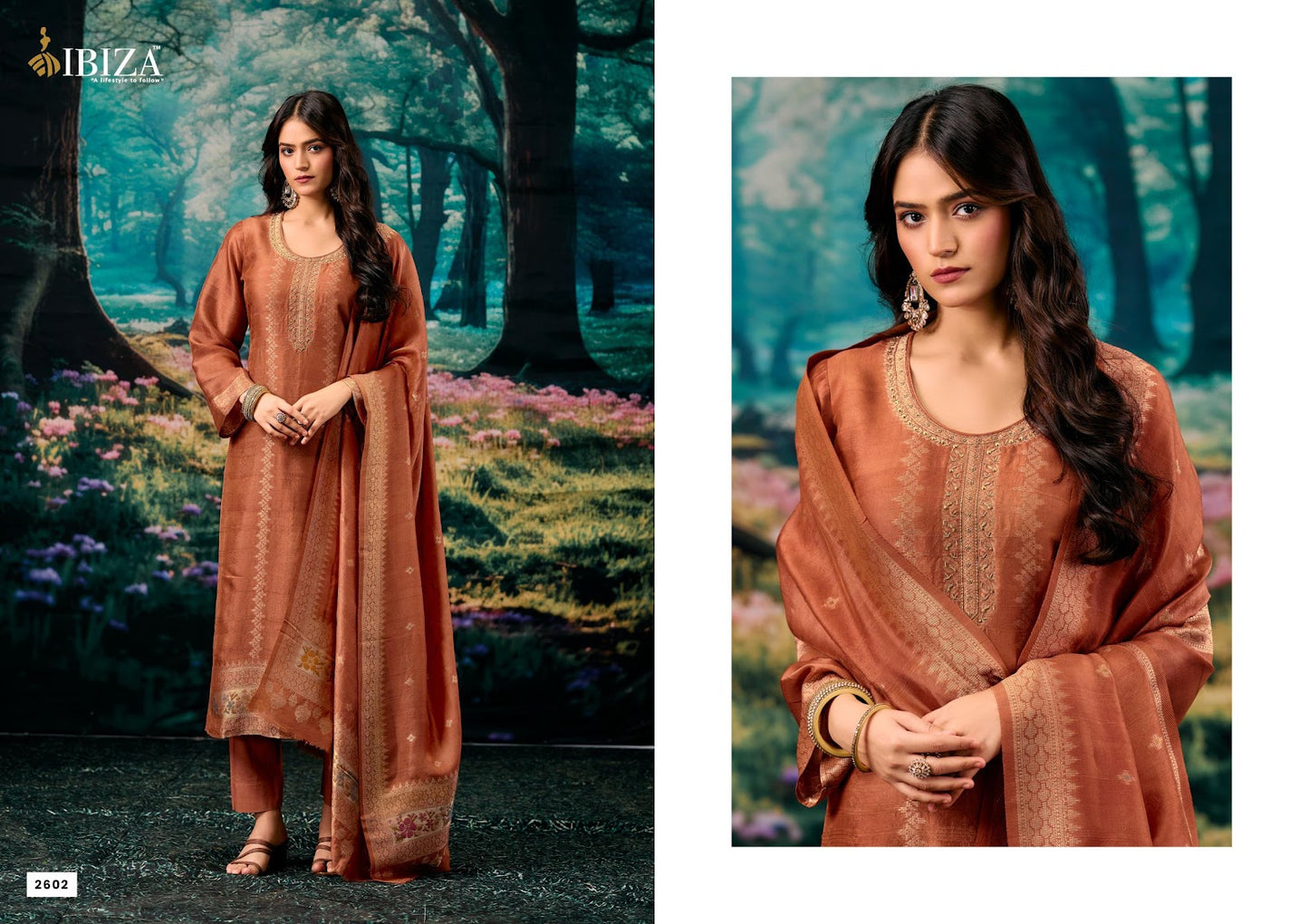 Dilaab Ibiza Silk Jacquard Pant Style Suits Exporter