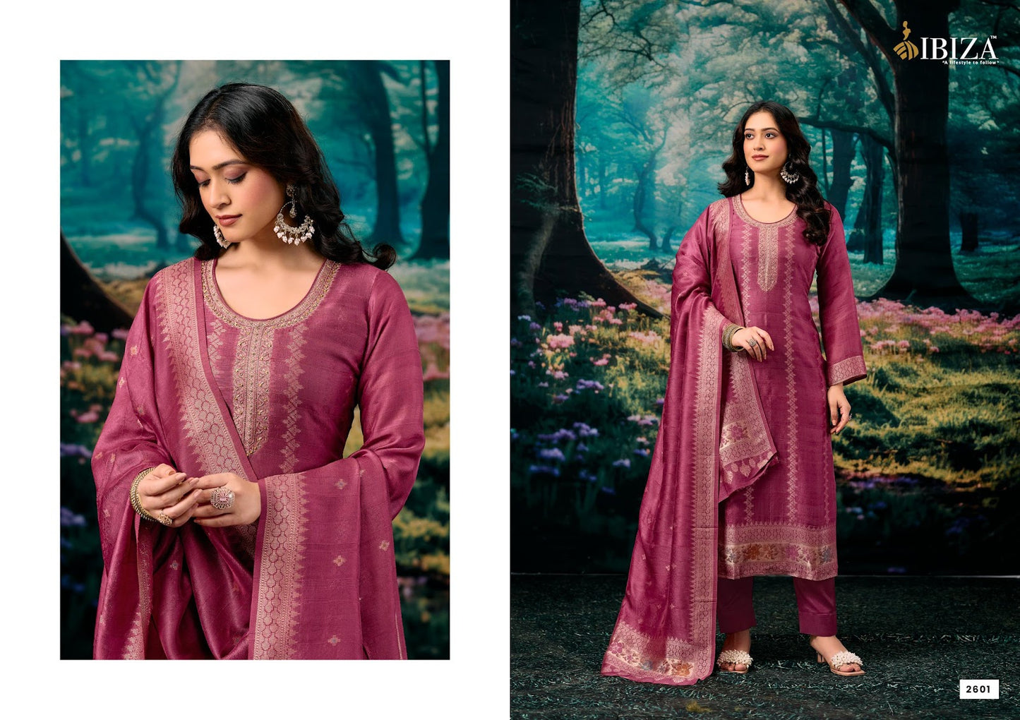 Dilaab Ibiza Silk Jacquard Pant Style Suits Exporter