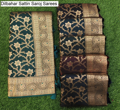 Dilbahar Sattin Saroj Silk Sarees Wholesale Rate