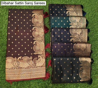 Dilbahar Sattin Saroj Silk Sarees Wholesale Rate