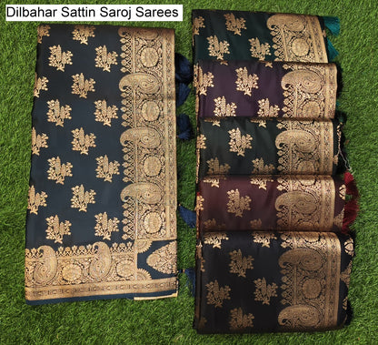 Dilbahar Sattin Saroj Silk Sarees Wholesale Rate