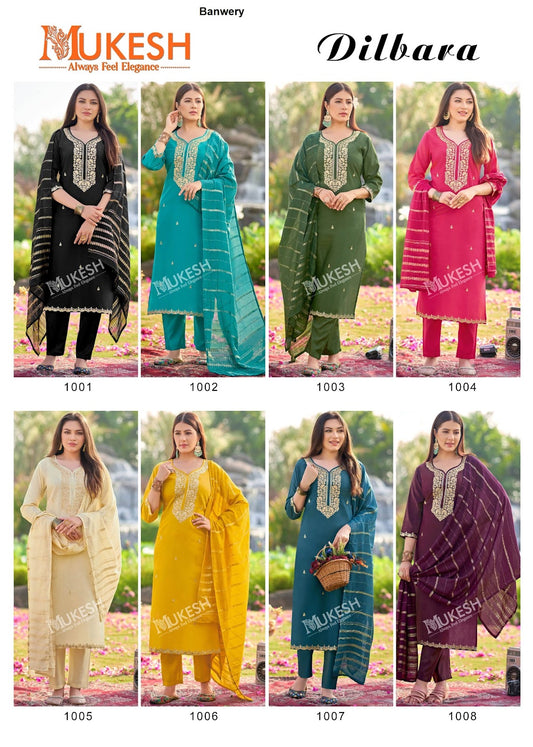 Dilbara Mukesh Banwery Simmer Readymade Pant Style Suits Supplier