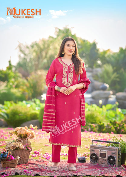 Dilbara Mukesh Banwery Simmer Readymade Pant Style Suits Supplier