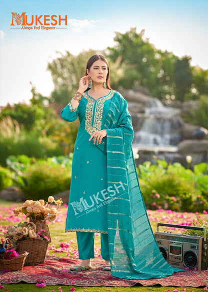 Dilbara Mukesh Banwery Simmer Readymade Pant Style Suits Supplier