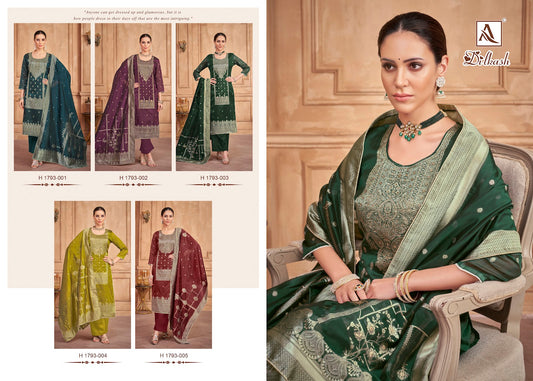 Dilkash Alok Jacquard Karachi Salwar Suits Exporter