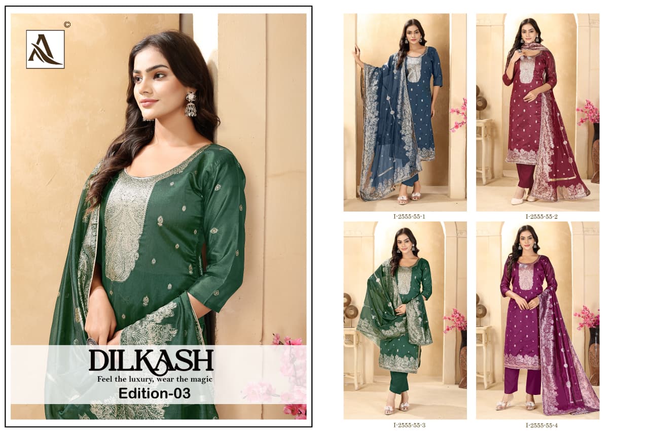 Dilkash Edition 3 Alok Weaving Karachi Salwar Suits Supplier Gujarat