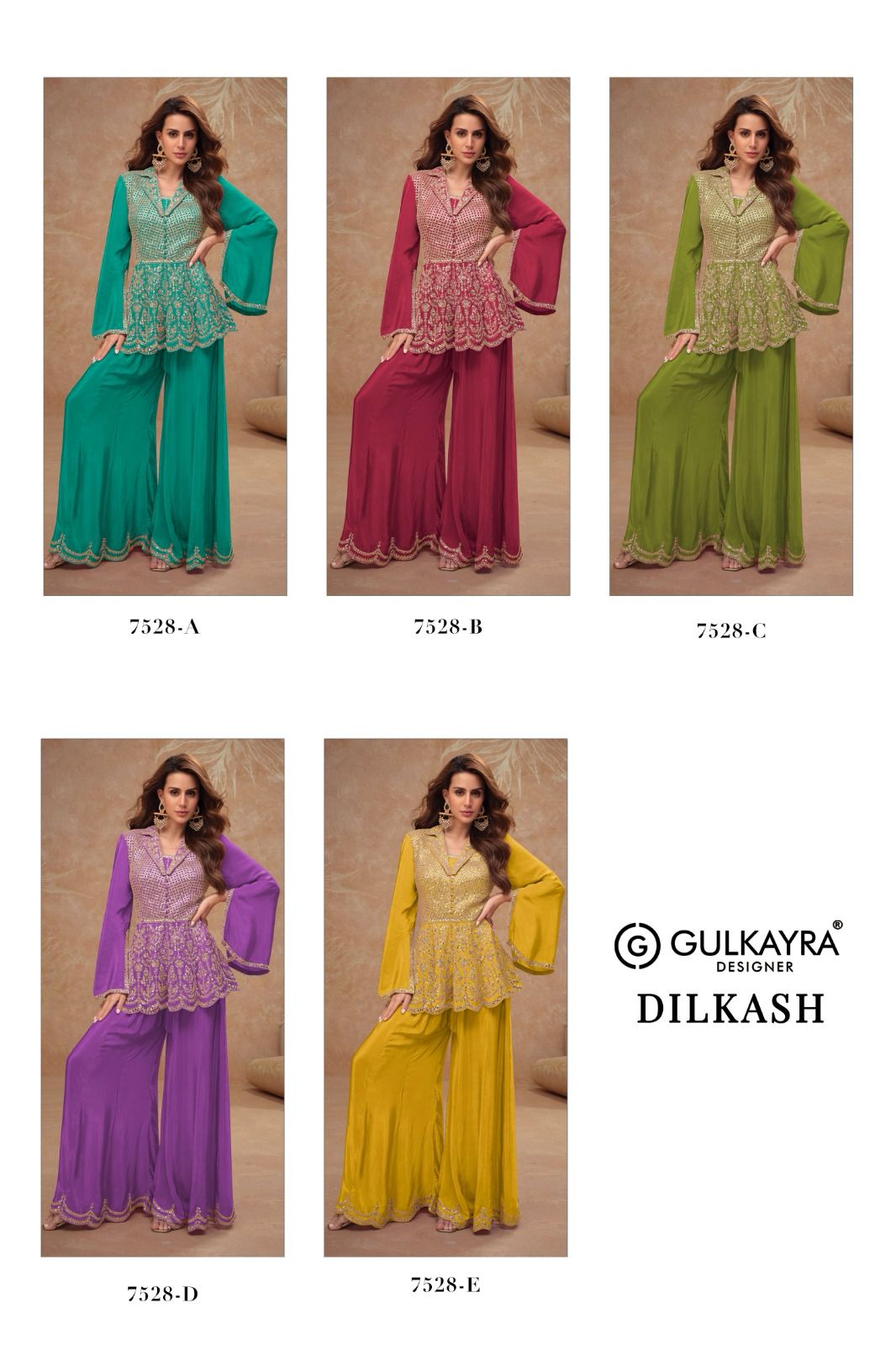Dilkash Gulkayra Designer Chinon Top Bottom Set Wholesaler