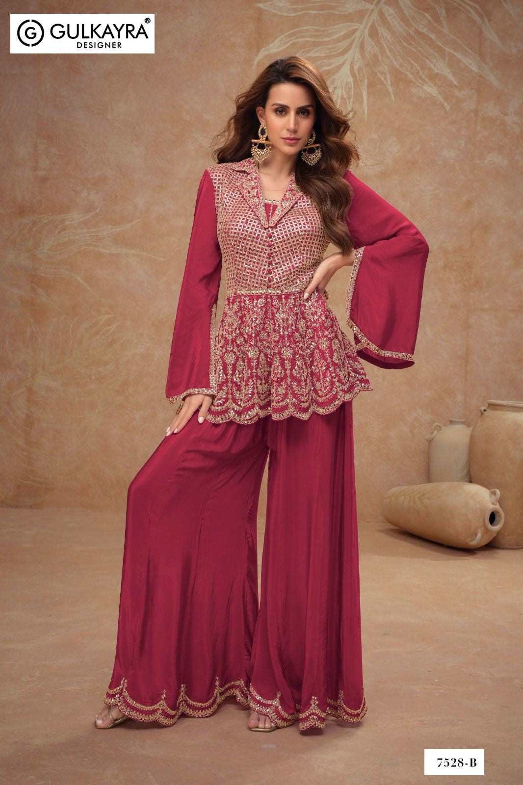 Dilkash Gulkayra Designer Chinon Top Bottom Set Wholesaler