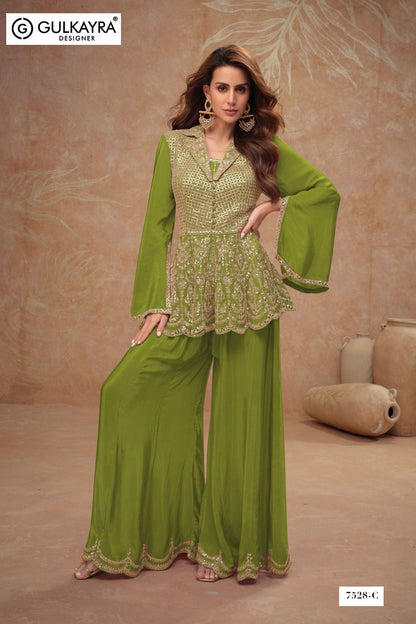 Dilkash Gulkayra Designer Chinon Top Bottom Set Wholesaler